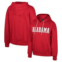 Women's Colosseum Crimson Alabama Tide Reflection Rhinestone Drawcord Pullover Hoodie