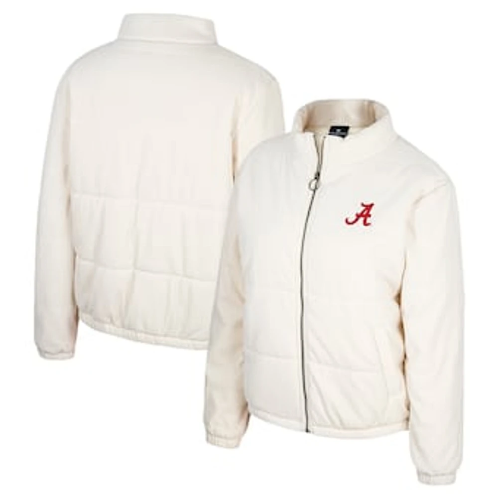 Women's Colosseum Cream Alabama Crimson Tide So Hot Right Now Quilted Puffer Full-Zip Jacket