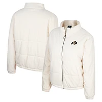 Women's Colosseum Cream Colorado Buffaloes So Hot Right Now Quilted Puffer Full-Zip Jacket