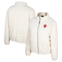 Women's Colosseum Cream Indiana Hoosiers So Hot Right Now Quilted Puffer Full-Zip Jacket