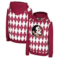 Youth Colosseum Garnet Florida State Seminoles Argyle The Dealio Pullover Hoodie