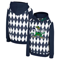 Youth Colosseum Navy Notre Dame Fighting Irish Argyle The Dealio Pullover Hoodie