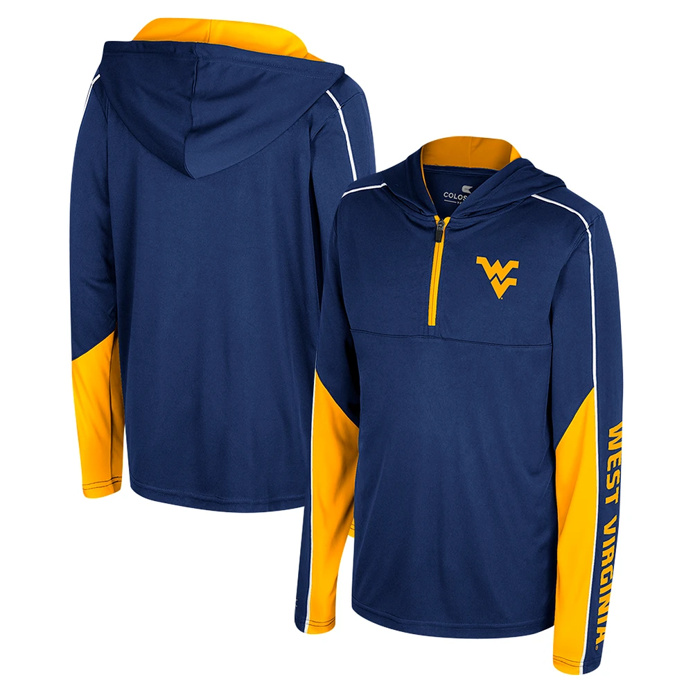 Youth Colosseum Navy West Virginia Mountaineers Hansel Quarter-Zip Hoodie