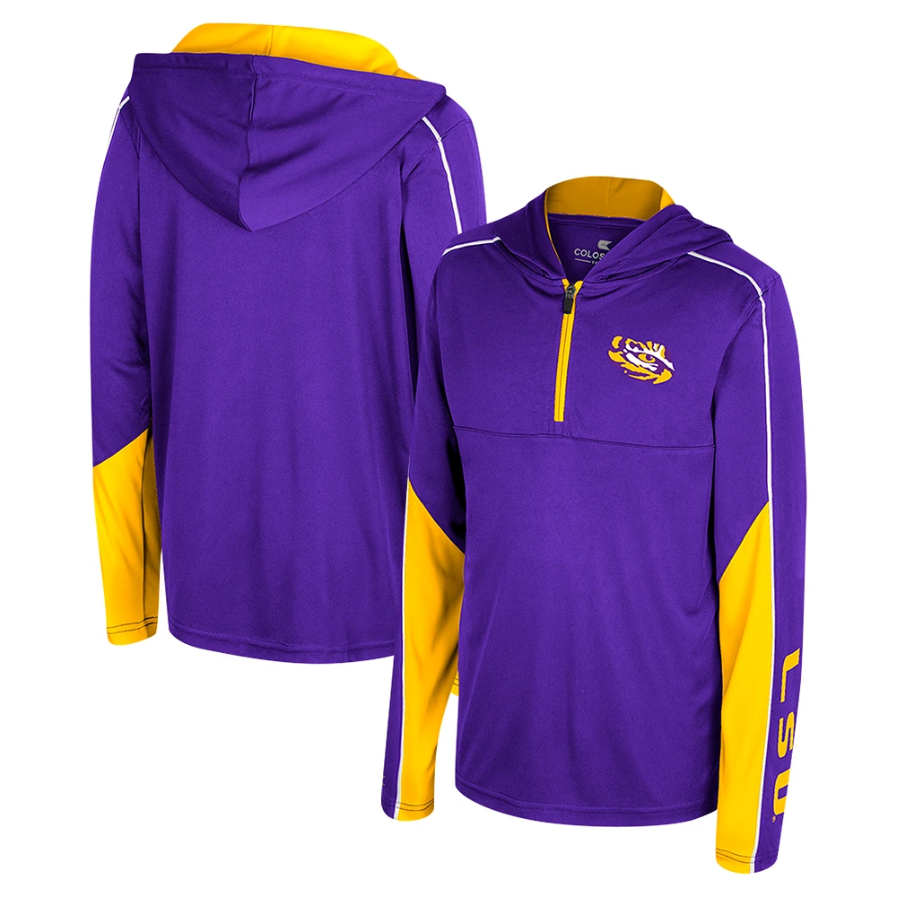 Youth Colosseum Purple LSU Tigers Hansel Quarter-Zip Hoodie