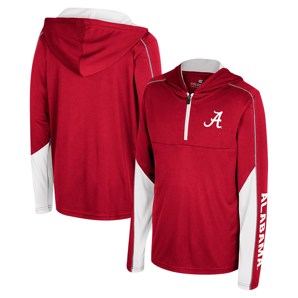 Youth Colosseum Crimson Alabama Tide Hansel Quarter-Zip Hoodie