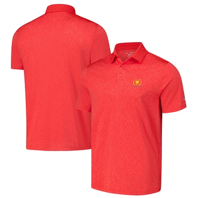 Men's Under Armour Red Presidents Cup Team USA Playoff 3.0 Coral Jacquard Polo