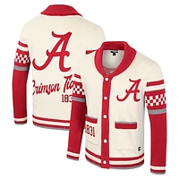 Women's Colosseum Cream Alabama Crimson Tide Wild Collective Button-Up Jaquard Sweater