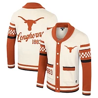 Women's Colosseum Cream Texas Longhorns Wild Collective Button-Up Jacquard Sweater