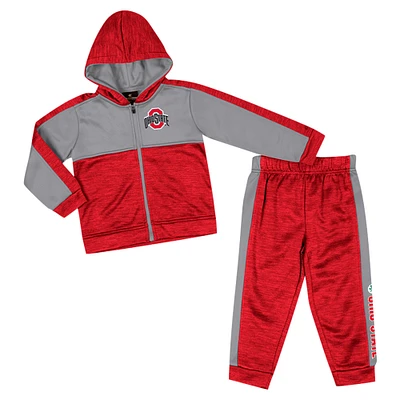 Toddler Colosseum Scarlet Ohio State Buckeyes Full-Zip Fleece Hoodie & Pants Set