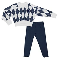 Toddler Colosseum White Penn State Nittany Lions The Dealio Sweater and Leggings Set