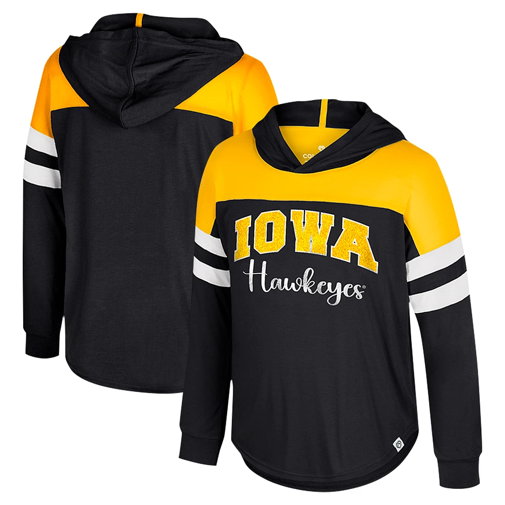 Toddler Colosseum Black Iowa Hawkeyes Reflection Hoodie Long Sleeve T-Shirt