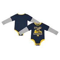 Newborn & Infant Colosseum Navy Michigan Wolverines Next Stop Long Sleeve Bodysuit