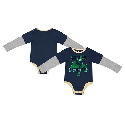 Newborn & Infant Colosseum Navy Notre Dame Fighting Irish Next Stop Long Sleeve Bodysuit