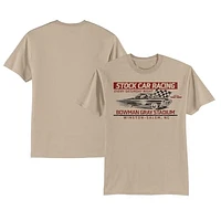 Men's Checkered Flag Sports Tan Bowman Gray Stadium Clash Every Saturday Night T-Shirt