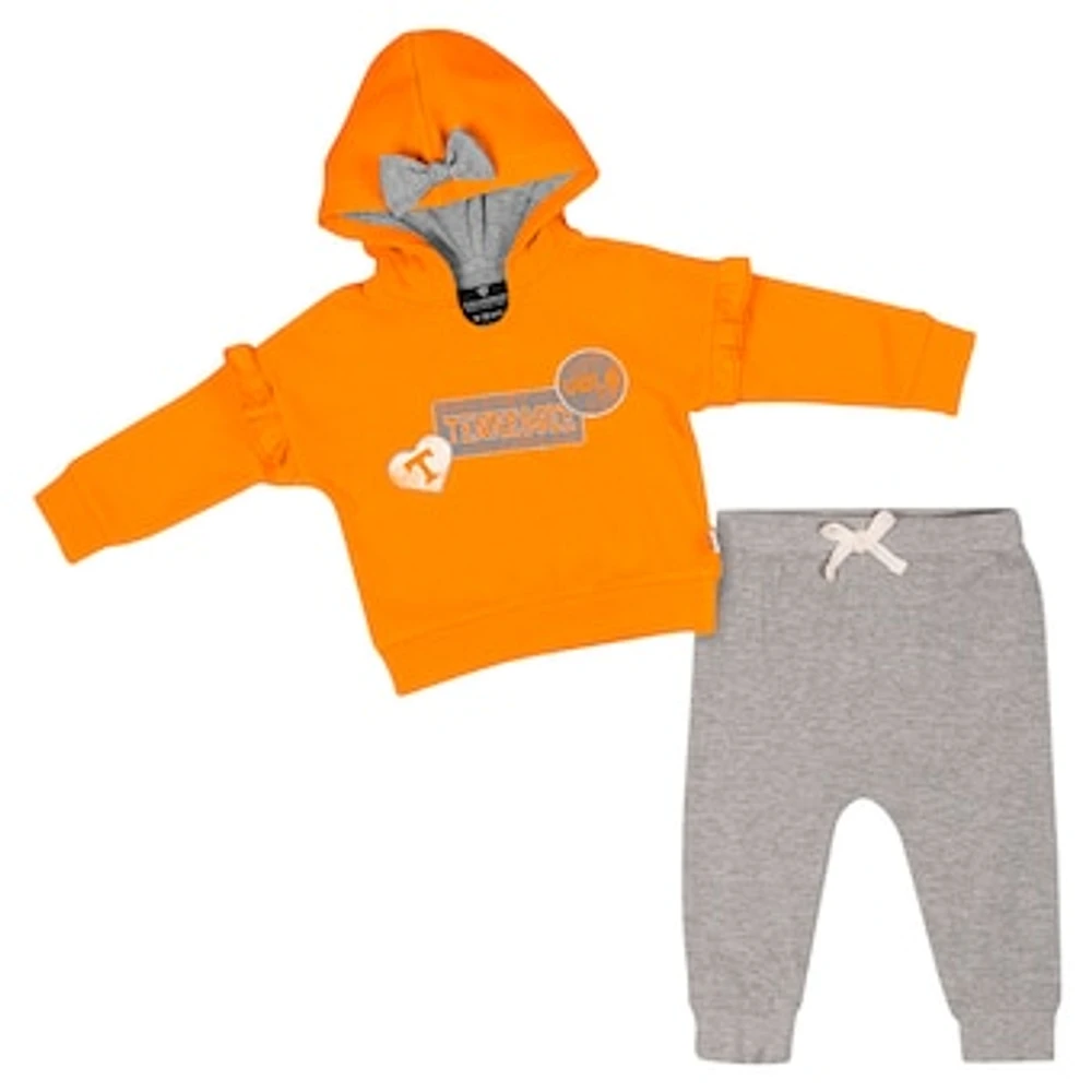 Girls Infant Colosseum Tennessee Orange Volunteers Patches Fleece Pullover Hoodie and Pants Set