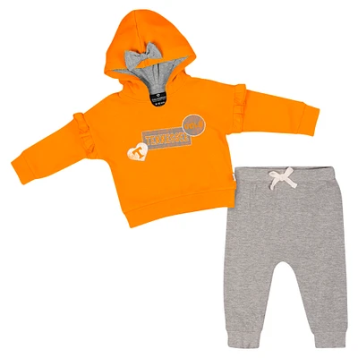 Girls Infant Colosseum Tennessee Orange Volunteers Patches Fleece Pullover Hoodie and Pants Set