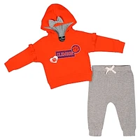 Girls Infant Colosseum Orange Clemson Tigers Patches Fleece Pullover Hoodie and Pants Set