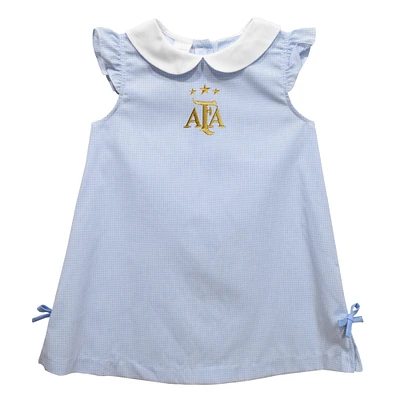 Girls Toddler Vive La Fete  Light Blue Argentina National Team Mini Checkered A-Line Dress