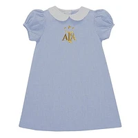 Girls Infant Vive La Fete  Light Blue Argentina National Team Gingham Puffy A-Line Dress