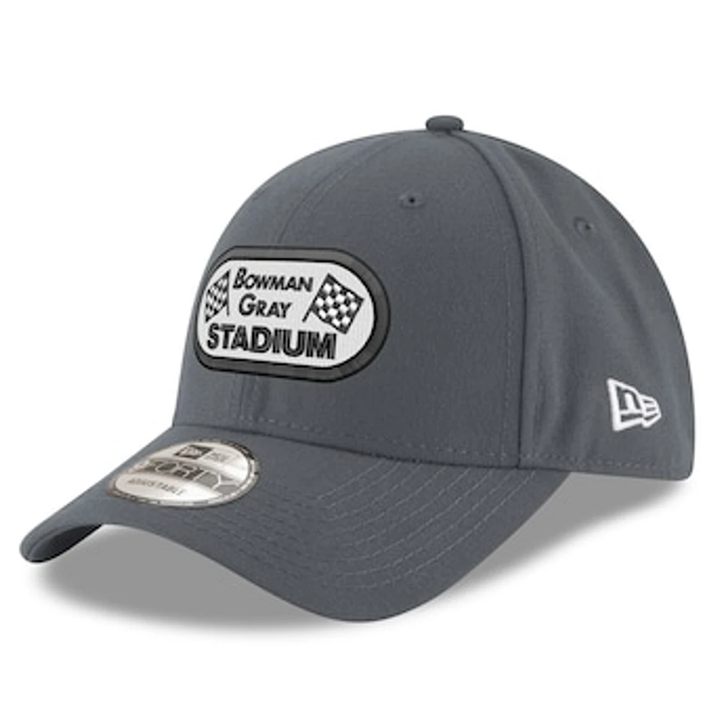 Men's New Era Charcoal Bowman Gray Stadium Clash 9FORTY Adjustable Hat