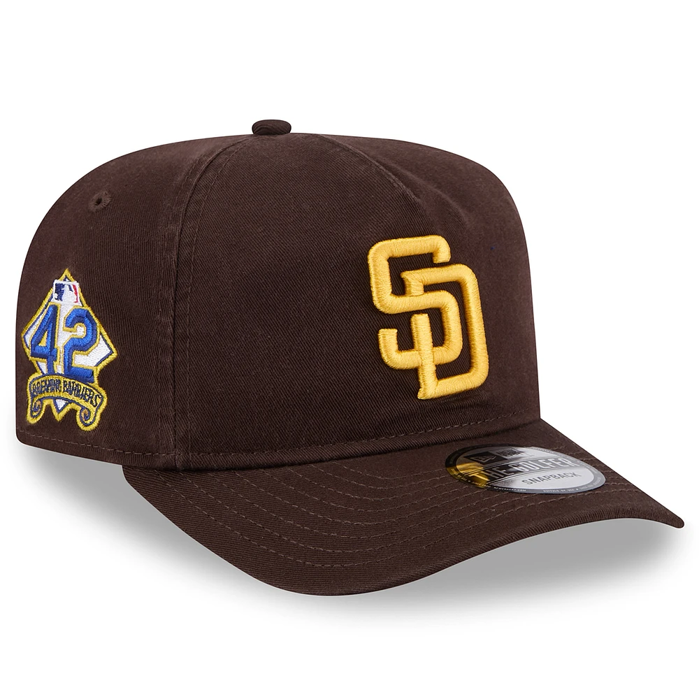Men's New Era Brown San Diego Padres 2025 Jackie Robinson Day Golfer Adjustable Hat