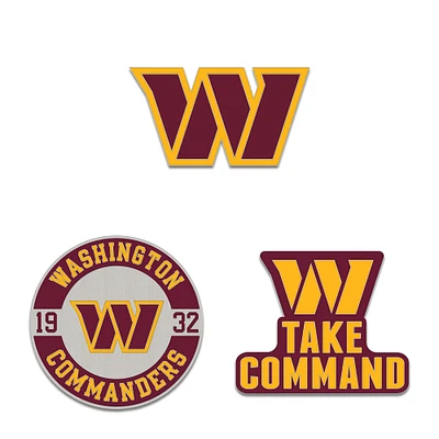 WinCraft Washington Commanders Three-Piece Collector Pin Set