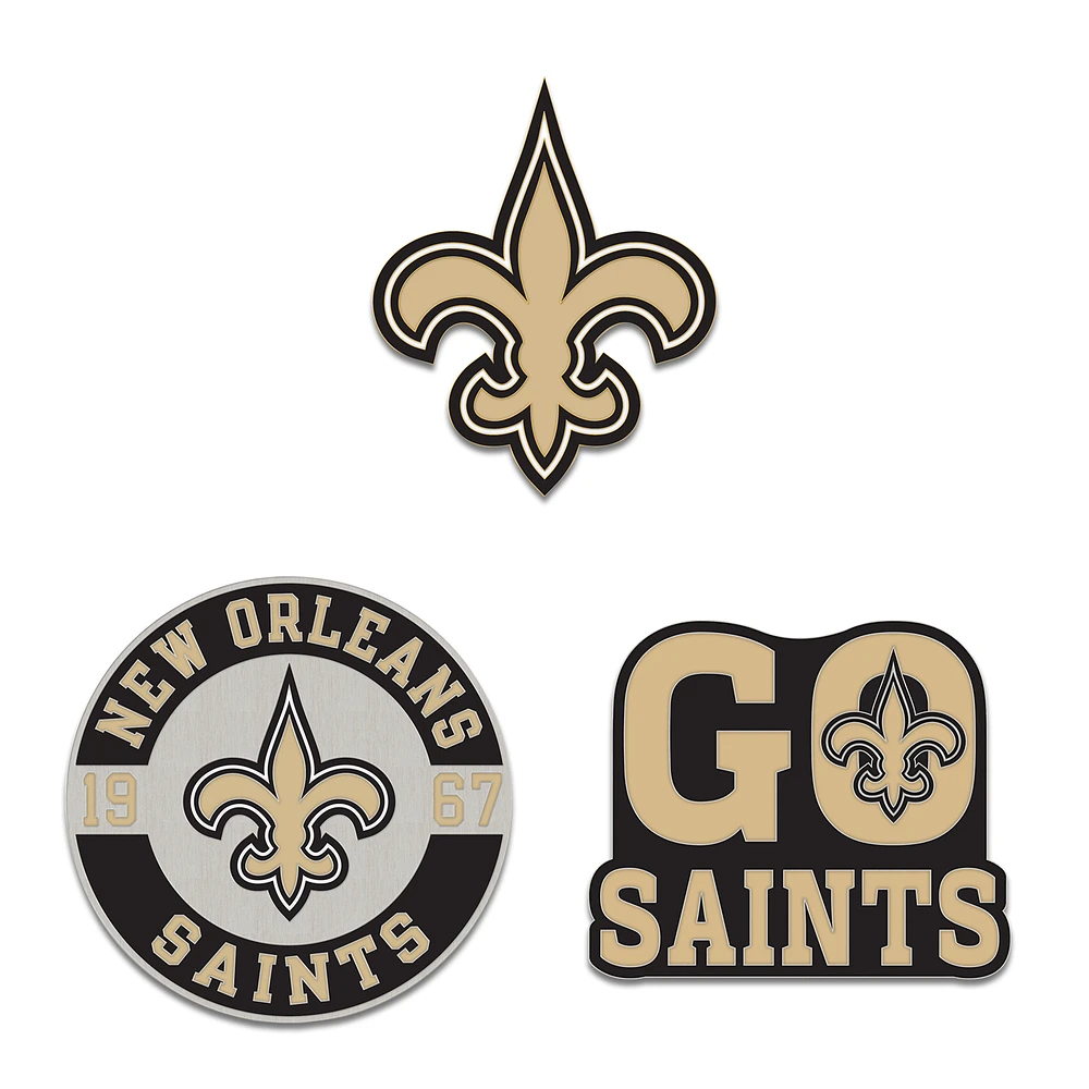 WinCraft New Orleans Saints Three-Piece Collector Pin Set