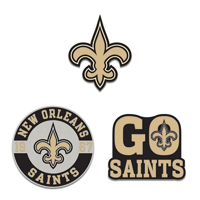 WinCraft New Orleans Saints Three-Piece Collector Pin Set