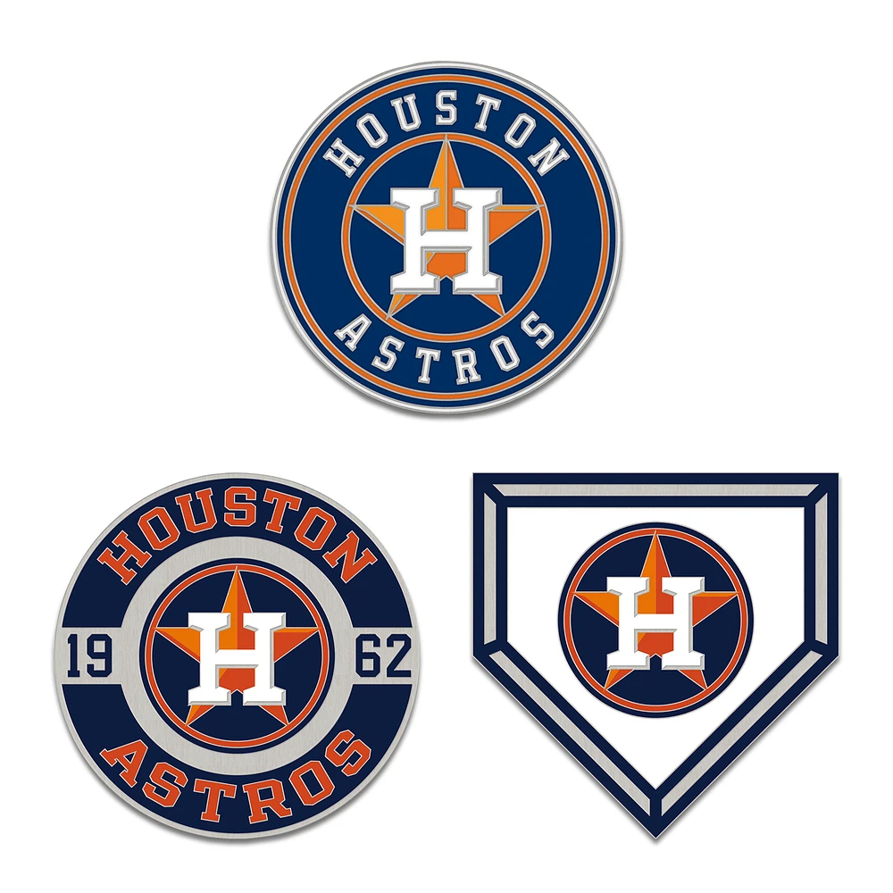 WinCraft Houston Astros Three-Piece Collector Pin Set