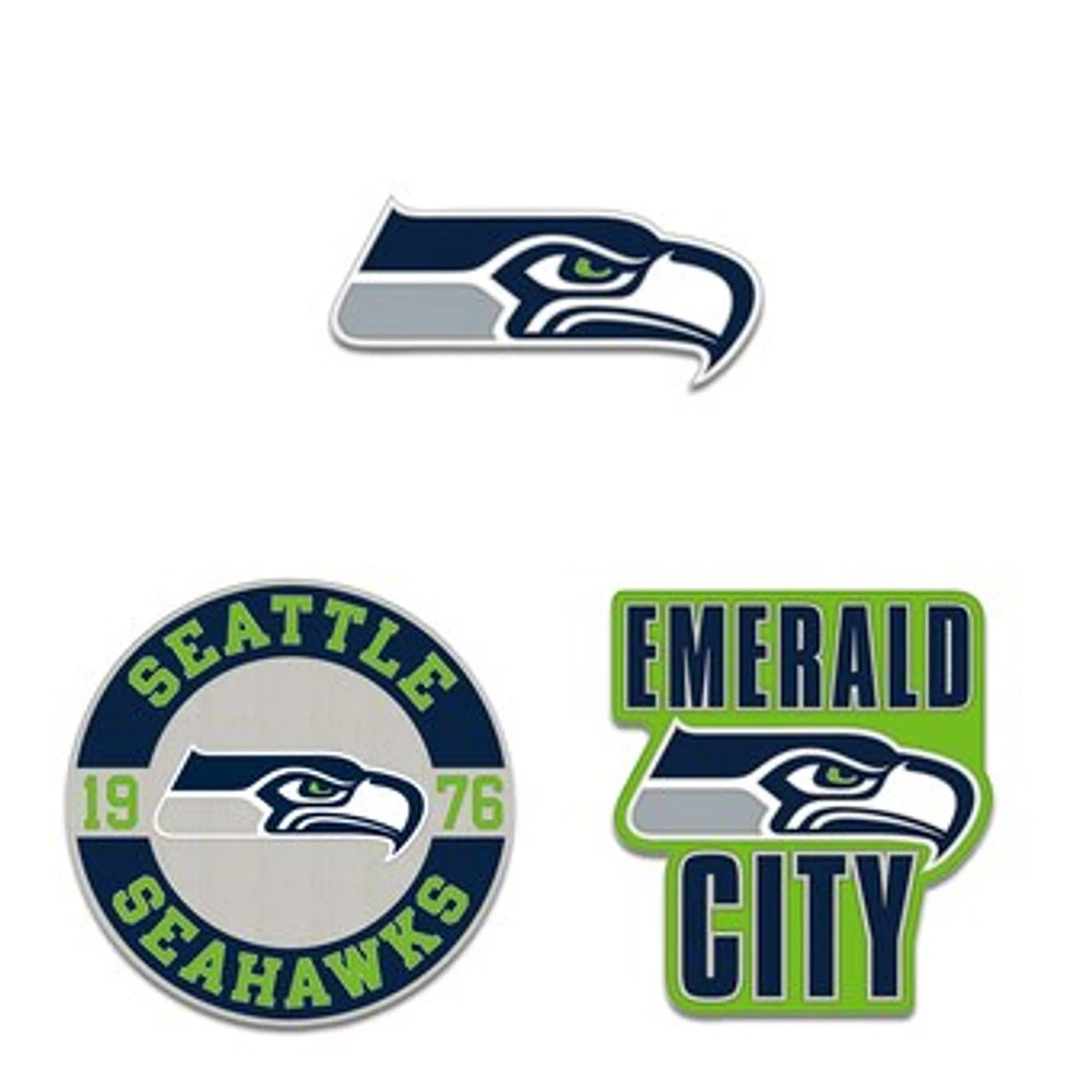 WinCraft Seattle Seahawks Three-Piece Collector Pin Set