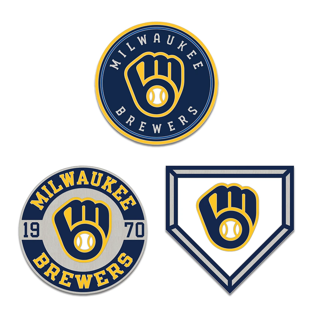 WinCraft Milwaukee Brewers Three-Piece Collector Pin Set