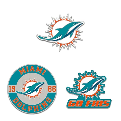 WinCraft Miami Dolphins Three-Piece Collector Pin Set