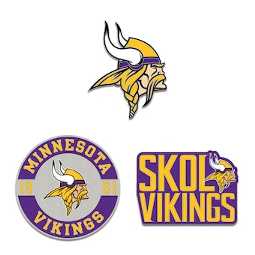 WinCraft Minnesota Vikings Three-Piece Collector Pin Set