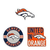 WinCraft Denver Broncos Three-Piece Collector Pin Set