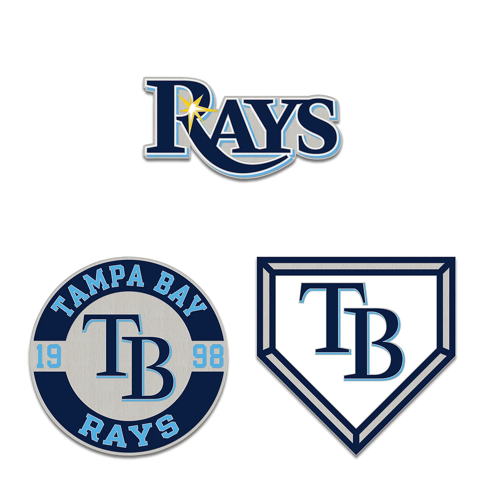 WinCraft Tampa Bay Rays Three-Piece Collector Pin Set