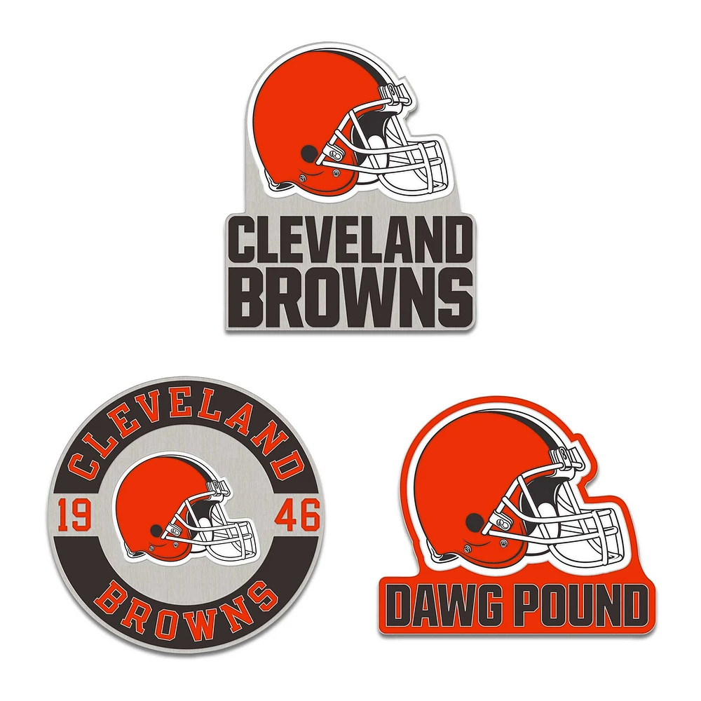 WinCraft Cleveland Browns Three-Piece Collector Pin Set