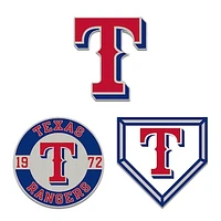 WinCraft Texas Rangers Three-Piece Collector Pin Set