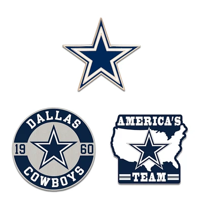 WinCraft Dallas Cowboys Three-Piece Collector Pin Set