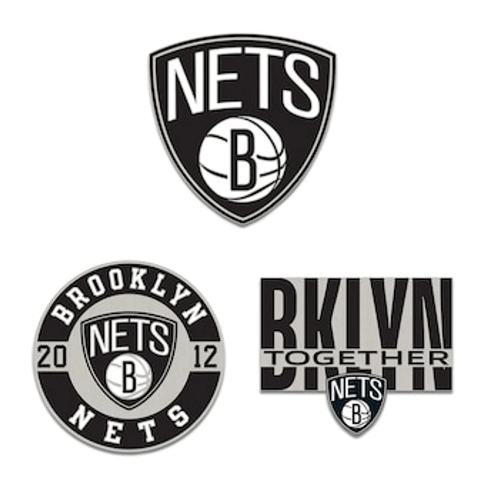 WinCraft Brooklyn Nets Three-Piece Collector Pin Set