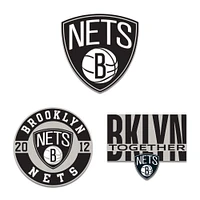 WinCraft Brooklyn Nets Three-Piece Collector Pin Set