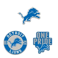 WinCraft Detroit Lions Three-Piece Collector Pin Set