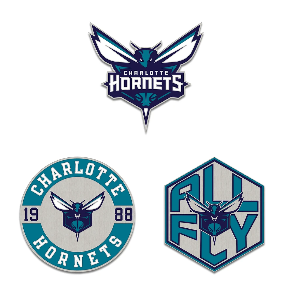 WinCraft Charlotte Hornets Three-Piece Collector Pin Set