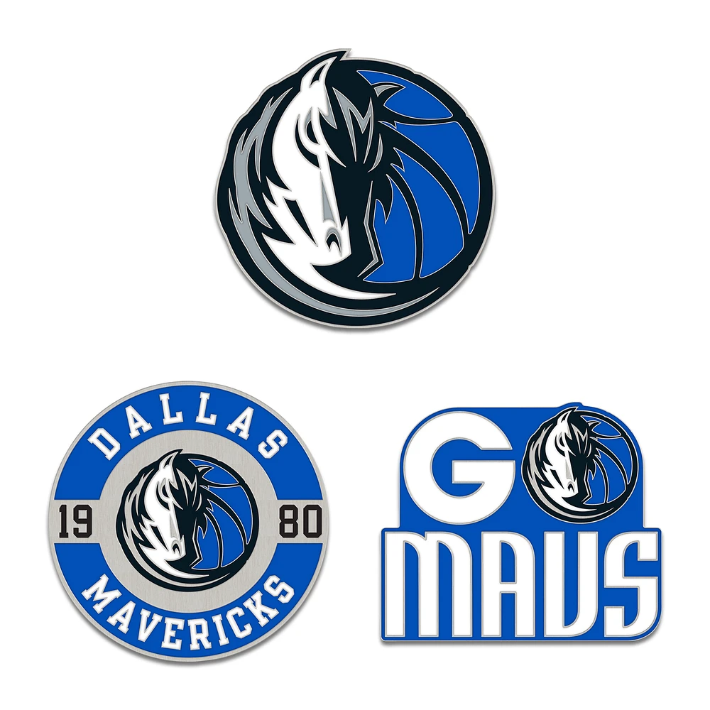 WinCraft Dallas Mavericks Three-Piece Collector Pin Set