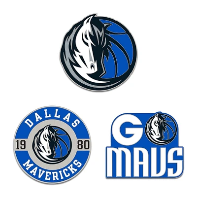 WinCraft Dallas Mavericks Three-Piece Collector Pin Set