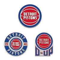 WinCraft Detroit Pistons Three-Piece Collector Pin Set