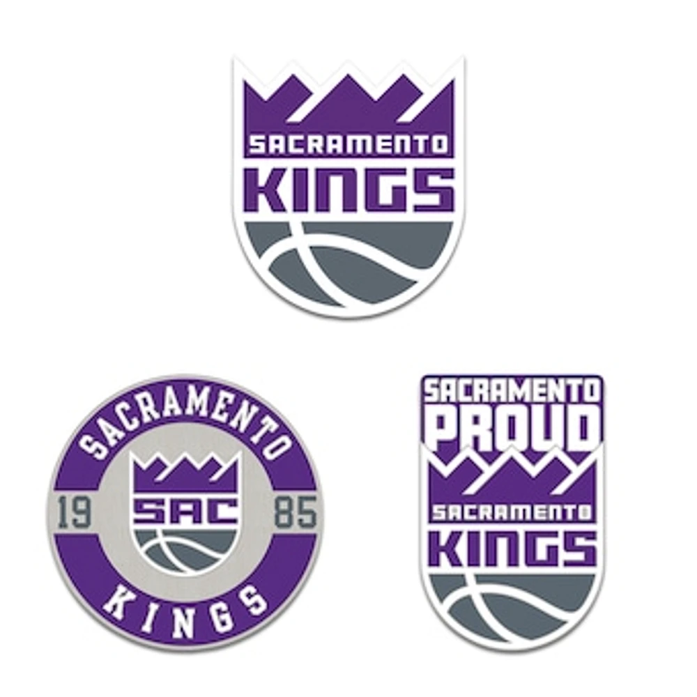 WinCraft Sacramento Kings Three-Piece Collector Pin Set