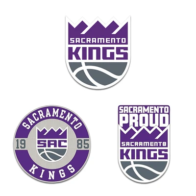 WinCraft Sacramento Kings Three-Piece Collector Pin Set