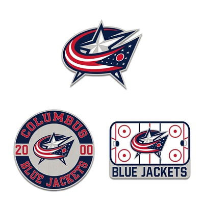 WinCraft Columbus Blue Jackets Three-Piece Collector Pin Set