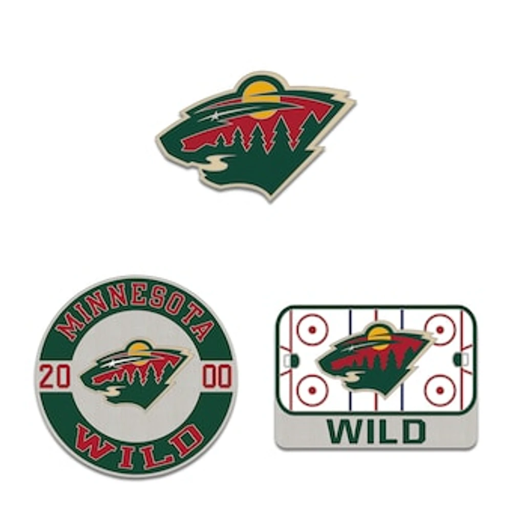 WinCraft Minnesota Wild Three-Piece Collector Pin Set