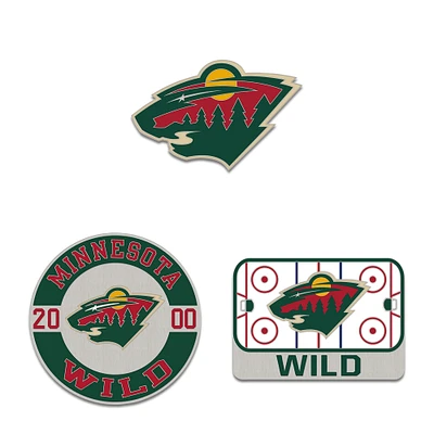 WinCraft Minnesota Wild Three-Piece Collector Pin Set